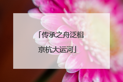 传承之舟泛楫京杭大运河