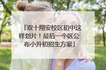 双十翔安校区初中这样划片！最后一个区公布小升初招生方案