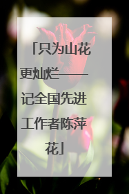 只为山花更灿烂——记全国先进工作者陈萍花