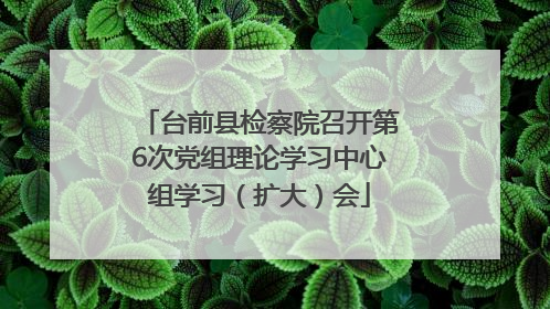 台前县检察院召开第6次党组理论学习中心组学习（扩大）会
