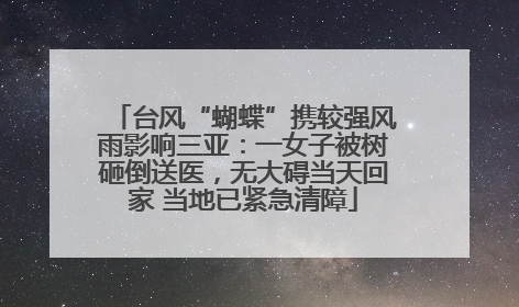 台风“蝴蝶”携较强风雨影响三亚：一女子被树砸倒送医，无大碍当天回家 当地已紧急清障