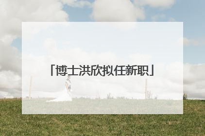 博士洪欣拟任新职