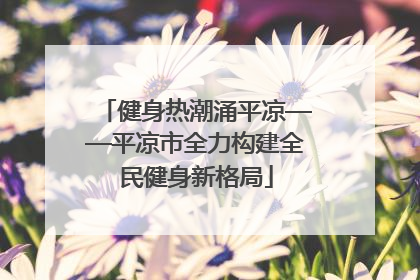 健身热潮涌平凉——平凉市全力构建全民健身新格局