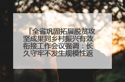 全省巩固拓展脱贫攻坚成果同乡村振兴有效衔接工作会议强调：长久守牢不发生规模性返贫致贫底线 王宁出席并讲话 王予波主持