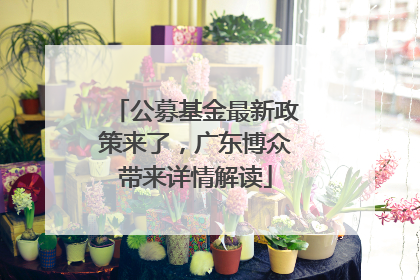 公募基金最新政策来了，广东博众带来详情解读