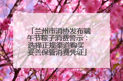 兰州市消协发布端午节粽子消费警示：选择正规渠道购买 妥善保管消费凭证
