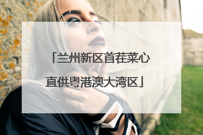 兰州新区首茬菜心直供粤港澳大湾区