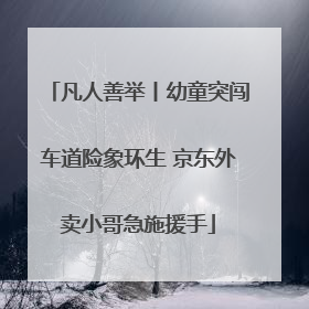 凡人善举丨幼童突闯车道险象环生 京东外卖小哥急施援手