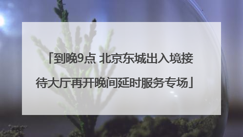 到晚9点 北京东城出入境接待大厅再开晚间延时服务专场