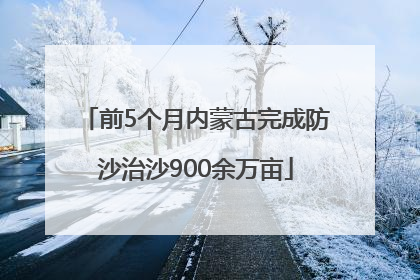前5个月内蒙古完成防沙治沙900余万亩
