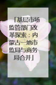 基层市场监管部门改革探索：内蒙古一地市监局与商务局合并