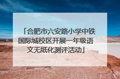 合肥市六安路小学中铁国际城校区开展一年级语文无纸化测评活动