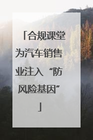合规课堂为汽车销售业注入“防风险基因”