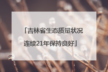 吉林省生态质量状况连续21年保持良好