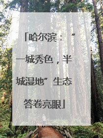 哈尔滨：“一城秀色，半城湿地”生态答卷亮眼