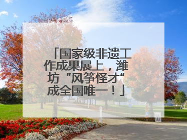 国家级非遗工作成果展上，潍坊“风筝怪才”成全国唯一！