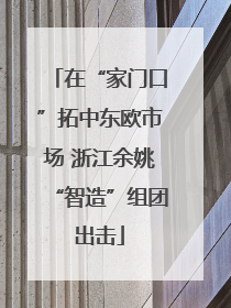 在“家门口”拓中东欧市场 浙江余姚“智造”组团出击