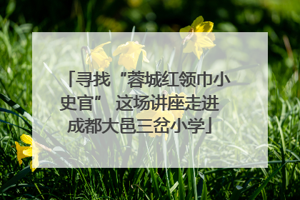 寻找“蓉城红领巾小史官” 这场讲座走进成都大邑三岔小学