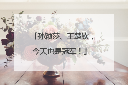 孙颖莎、王楚钦，今天也是冠军！