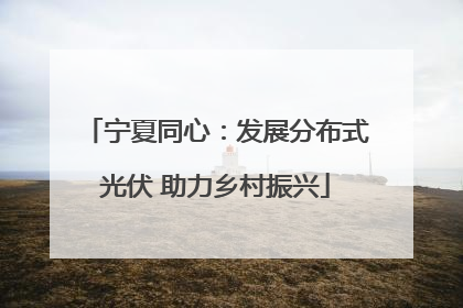 宁夏同心：发展分布式光伏 助力乡村振兴