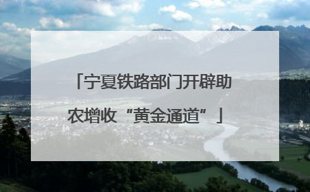 宁夏铁路部门开辟助农增收“黄金通道”