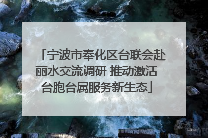 宁波市奉化区台联会赴丽水交流调研 推动激活台胞台属服务新生态