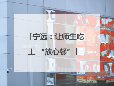 宁远：让师生吃上 “放心餐”