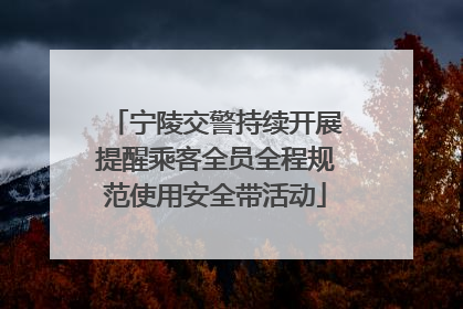 宁陵交警持续开展提醒乘客全员全程规范使用安全带活动