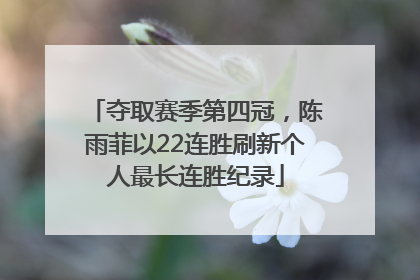 夺取赛季第四冠，陈雨菲以22连胜刷新个人最长连胜纪录