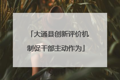 大通县创新评价机制促干部主动作为
