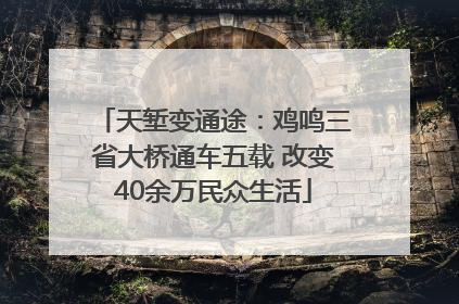 天堑变通途：鸡鸣三省大桥通车五载 改变40余万民众生活