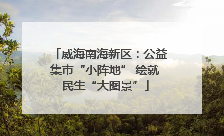 威海南海新区：公益集市“小阵地” 绘就民生“大图景”