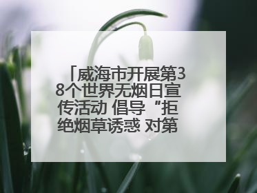 威海市开展第38个世界无烟日宣传活动 倡导“拒绝烟草诱惑 对第一支烟说不”