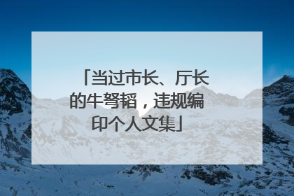 当过市长、厅长的牛弩韬，违规编印个人文集
