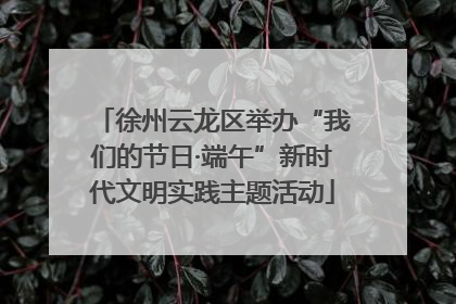徐州云龙区举办“我们的节日·端午”新时代文明实践主题活动