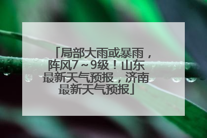 局部大雨或暴雨，阵风7～9级！山东最新天气预报，济南最新天气预报