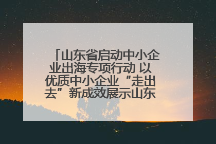 山东省启动中小企业出海专项行动 以优质中小企业“走出去”新成效展示山东产业发展新形象