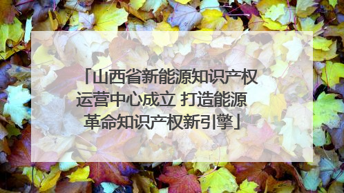 山西省新能源知识产权运营中心成立 打造能源革命知识产权新引擎