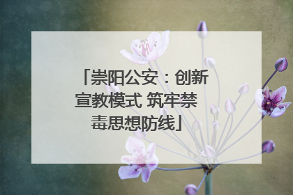 崇阳公安:创新宣教模式 筑牢禁毒思想防线