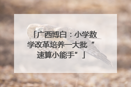 广西博白：小学数学改革培养一大批“速算小能手”
