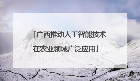广西推动人工智能技术在农业领域广泛应用