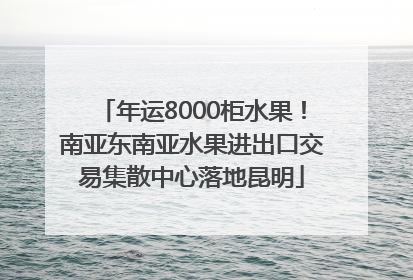 年运8000柜水果！南亚东南亚水果进出口交易集散中心落地昆明