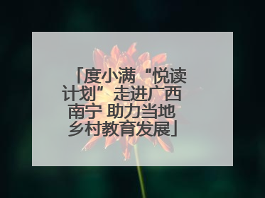 度小满“悦读计划”走进广西南宁 助力当地乡村教育发展