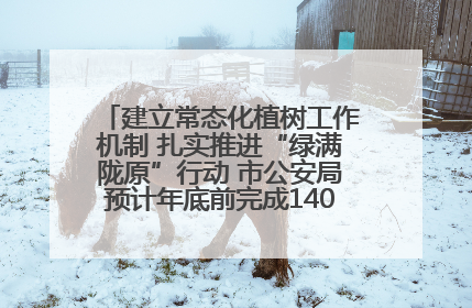 建立常态化植树工作机制 扎实推进“绿满陇原”行动 市公安局预计年底前完成1402亩绿化任务