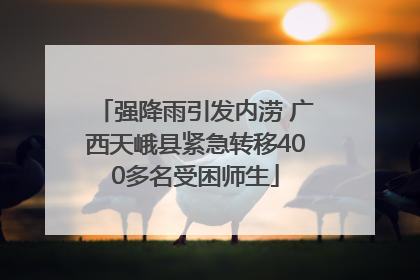 强降雨引发内涝 广西天峨县紧急转移400多名受困师生