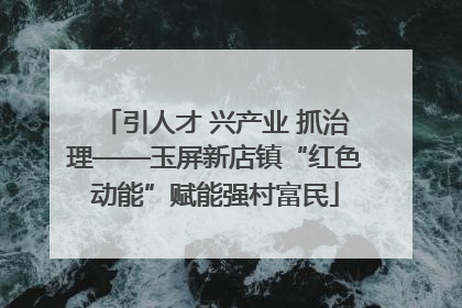引人才 兴产业 抓治理——玉屏新店镇“红色动能”赋能强村富民