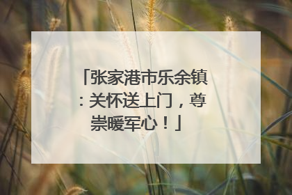 张家港市乐余镇：关怀送上门，尊崇暖军心！