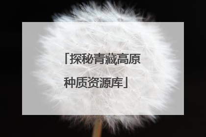 探秘青藏高原种质资源库