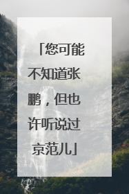 您可能不知道张鹏，但也许听说过京范儿