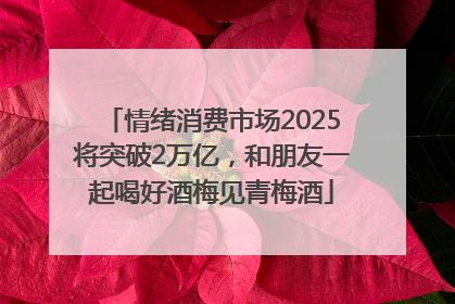 情绪消费市场2025将突破2万亿，和朋友一起喝好酒梅见青梅酒